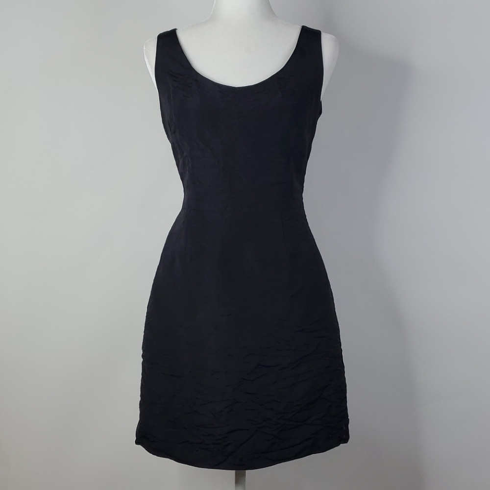 Jenni Kayne Black Ruched Silk Mini Dress Sz 8